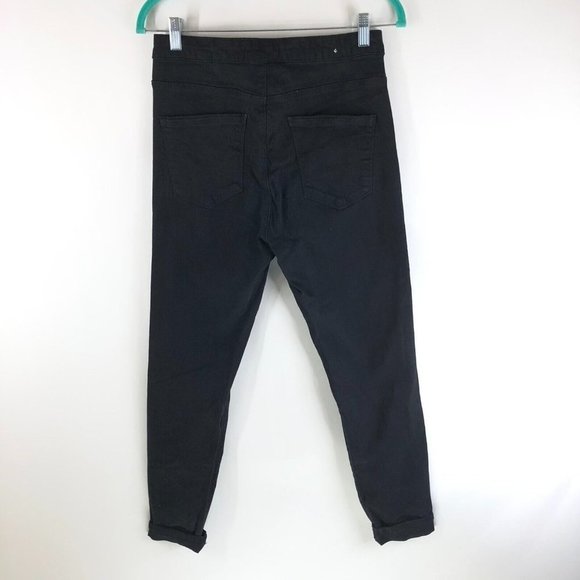 Forever 21 Womens Jeans Skinny Cuffed Distressed Stretch Black Size 30 - Picture 2 of 4